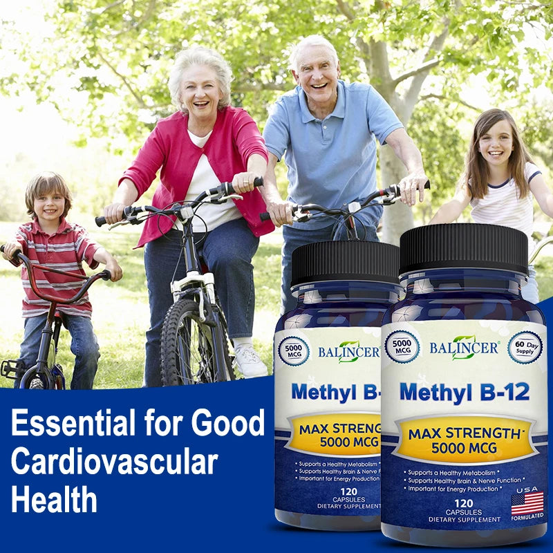 Balincer Vitamin B12 Capsules - Supports Energy Metabolism, Mood, Heart, Nervous System Support, Supports Brain Cell Function
