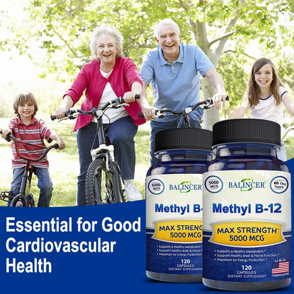 Balincer Vitamin B12 Capsules - Supports Energy Metabolism, Mood, Heart, Nervous System Support, Supports Brain Cell Function