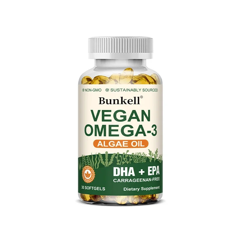 Vegan Omega 3 Algae Oil - DHA & EPA for Heart & Brain Health
