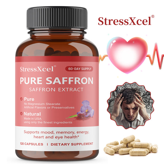 Natural Saffron Mood & Focus Capsules - 120ct Non-GMO