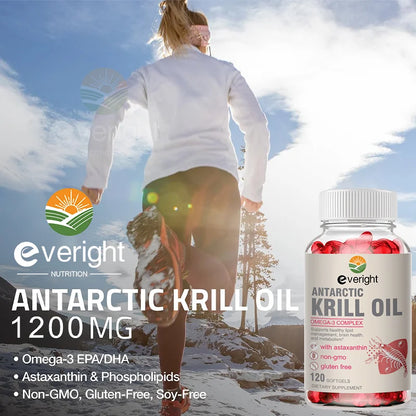 Krill Oil - Phospholipid Omega-3 Complex with Astaxanthin - Support Lipid Management, Metabolism, Brain & Heart Health - EPA DHA