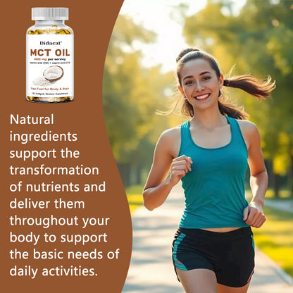 Pure MCT Oil Capsules 3000mg - Keto Brain Fuel Supplement