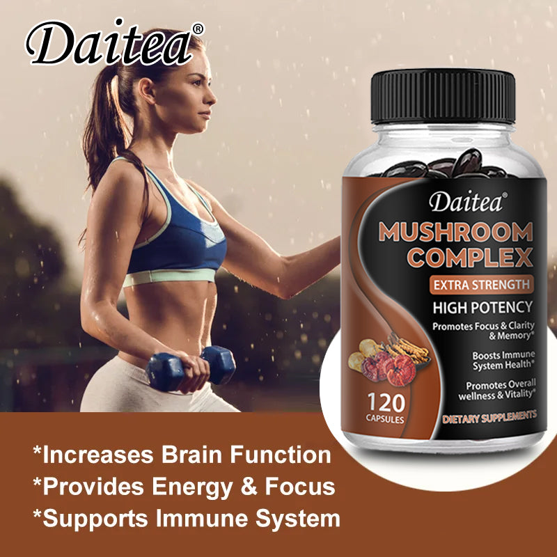 Mushroom Supplement: Lion's Mane Cordyceps Brain Boost & Immune Support Supplement