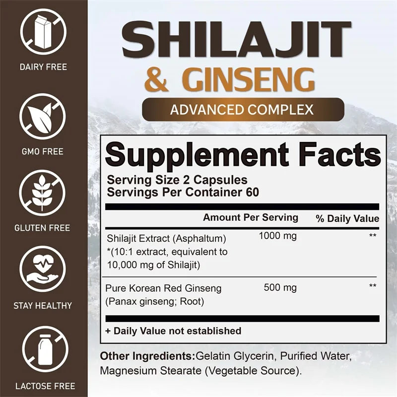Shilajit Brain Supplement: Natural Energizer for Body & Mind Clarity Boost