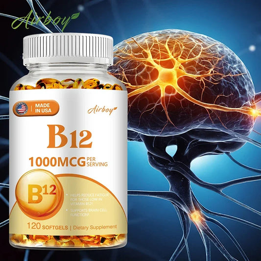 Vitamin B12 - for Mood, Brain, Nervous System, Energy, Metabolism, Relieve Fatigue, Heart Health