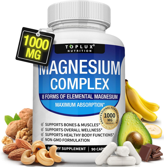Magnesium Supplements Complex 1000MG - Sleep, Stress & Muscle Relief