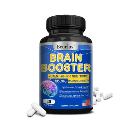 Brain Supplement 40-in-1: Boost Memory & Focus, 1050mg Formula