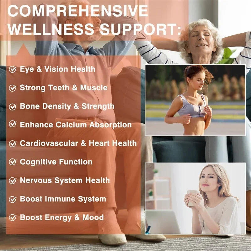 Vitamin D3 K2 + Vitamin B12 Gummies - Strengthen Bones, Promote Brain and Cardiovascular Health, Relieve Joint Pain