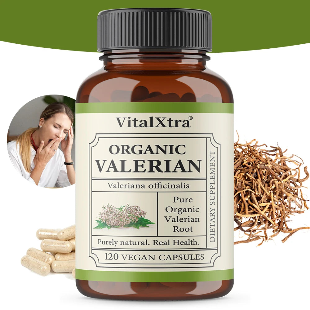 Premium Valerian Root Capsules 450mg, Natural Sleep & Relaxation Support, Relieves Stress, Vegan Non-GMO, for Men & Women