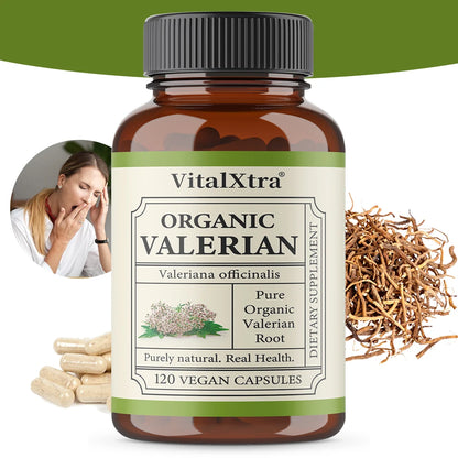 Premium Valerian Root Capsules 450mg, Natural Sleep & Relaxation Support, Relieves Stress, Vegan Non-GMO, for Men & Women
