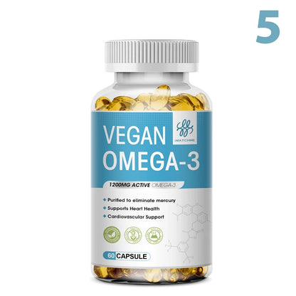1200mg Vegan OVEGA-3 Plant-Based Omega-3 from Algal Oil Daily Supplement, Rich DHA & EPA, Supports Brain, Eye & Heart Health