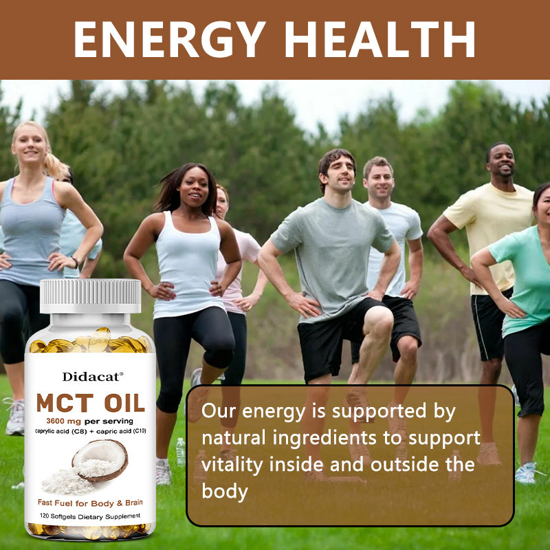 Pure MCT Oil Capsules 3000mg - Keto Brain Fuel Supplement