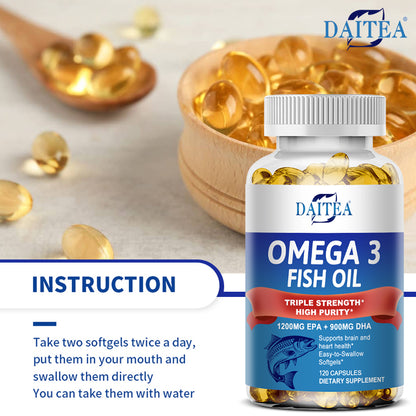 Omega 3 Fish Oil - Triple Strength EPA & DHA, 30/60/120 Caps