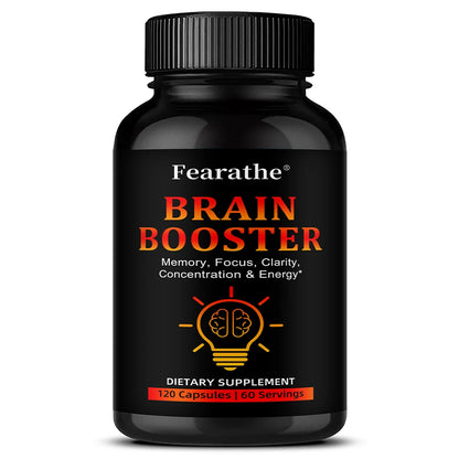 Nootropic Brain Booster Capsules - Folate, Vitamin B12 & Ginkgo Biloba, Memory Focus & Cognitive Enhancement, Vegan Non-GMO