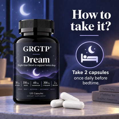 Dream Capsules - Calm Mood, Relaxation, Relieve Insomnia, For Deep Sleep, Improve Focus, Brain Health, Enhanced Mental Clarity
