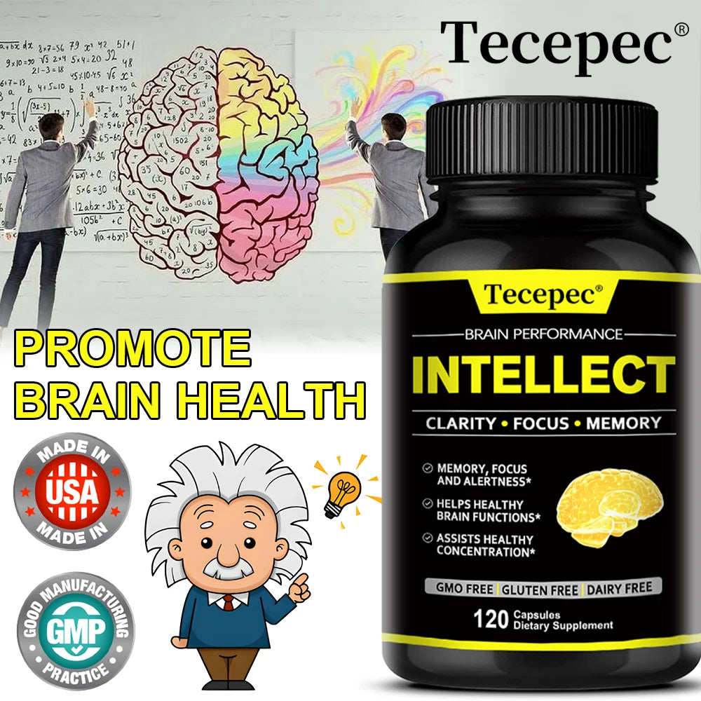 Nootropics Capsules - Support Healthy Brain Function, Help Fight Mental Dullness and Brain Fog, and Slow Brain Aging