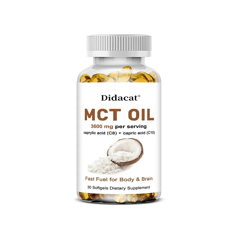 Pure MCT Oil Capsules 3000mg - Keto Brain Fuel Supplement