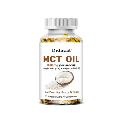 Pure MCT Oil Capsules 3000mg - Keto Brain Fuel Supplement