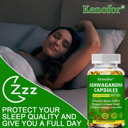 Ashwagandha Capsule 5000mg - Stress & Focus Support Capsules