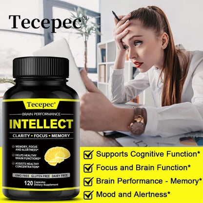 Nootropics Capsules - Support Healthy Brain Function, Help Fight Mental Dullness and Brain Fog, and Slow Brain Aging