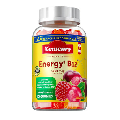Vitamin B12 Gummies - Reduces Fatigue, Energy Production, Supports The Nervous System, Brain, Heart Health, Brain Cell Function