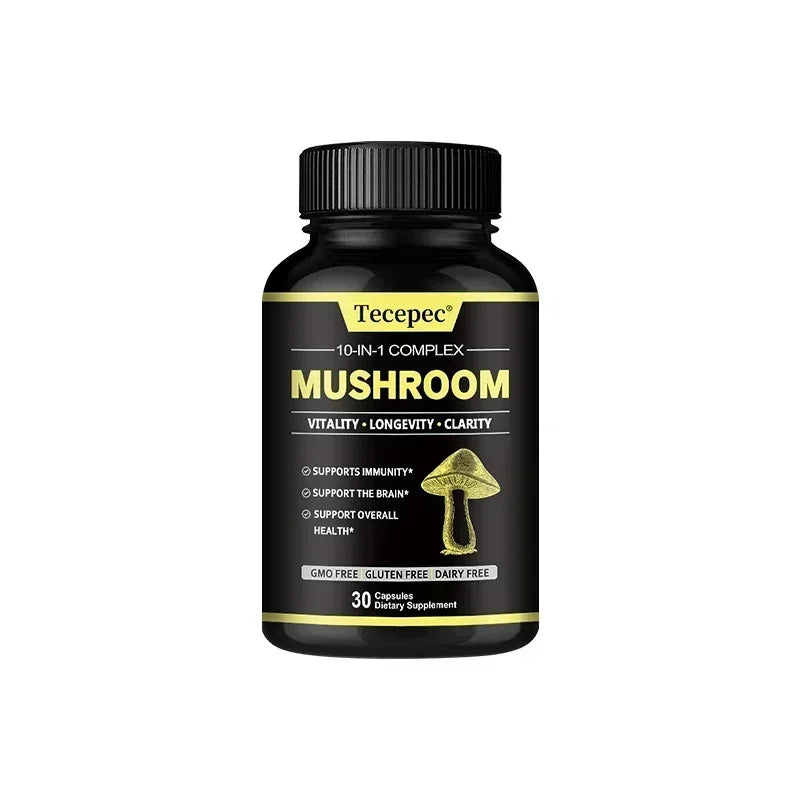 Brain Supplement: Mushroom Complex - Boost Memory & Focus, Fight Stress