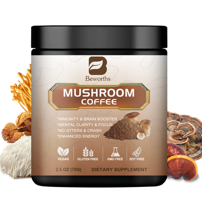 Mushroom Coffee 10-in-1: Boost Memory & Digestion