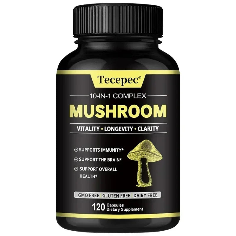 Brain Supplement: Mushroom Complex - Boost Memory & Focus, Fight Stress