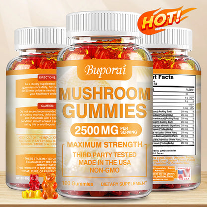 Mushroom Gummies - Boost Memory & Focus, Enhance Immunity