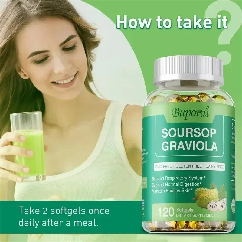 Soursop Graviola Capsules - Immune Boost & Cell Support
