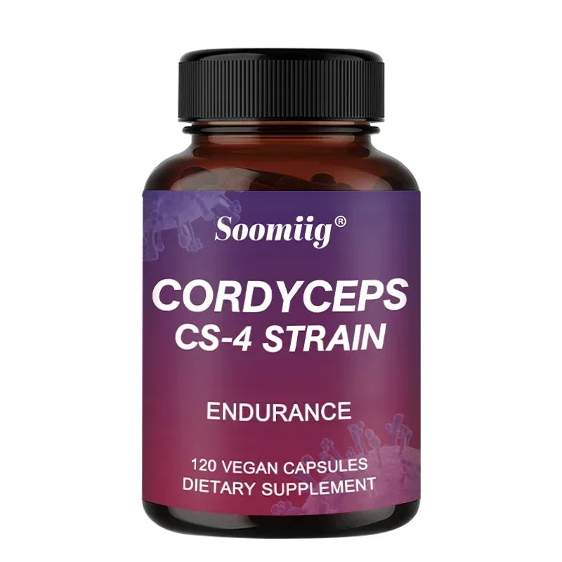 Cordyceps Capsules - Stamina and Energy Support, Helps Immune & Cardiovascular Health, Brain Supplement for Memory and Focus