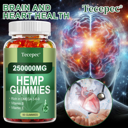 Brain Supplement: Omega 3-6-9 Gummies + DHA & Vitamin C - Brain & Heart Boost