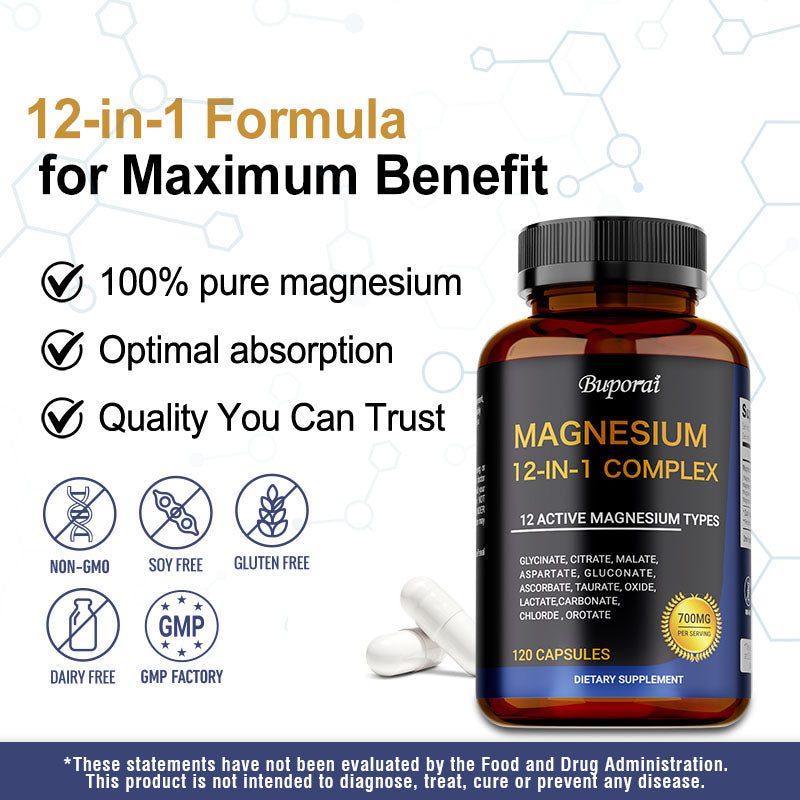 Magnesium Supplements - Muscle & Bone Health Support