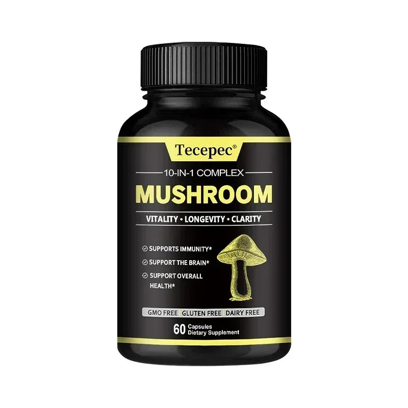 Brain Supplement: Mushroom Complex - Boost Memory & Focus, Fight Stress