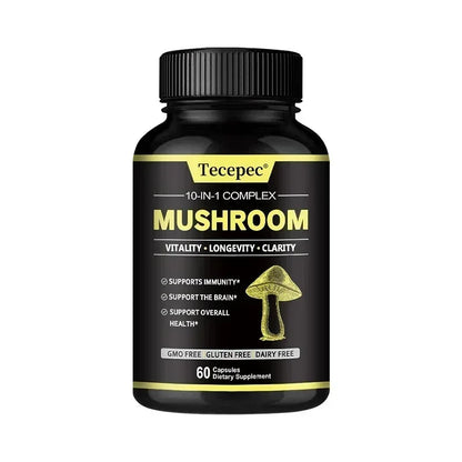 Brain Supplement: Mushroom Complex - Boost Memory & Focus, Fight Stress