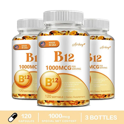 Vitamin B12 - for Mood, Brain, Nervous System, Energy, Metabolism, Relieve Fatigue, Heart Health