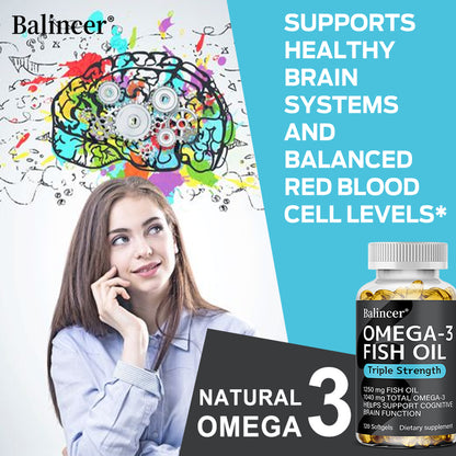 Omega 3 Fish Oil - DHA & EPA - Brain & Heart Health - 120 Caps