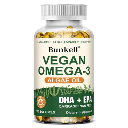 Vegan Omega 3 Algae Oil - DHA & EPA for Heart & Brain Health