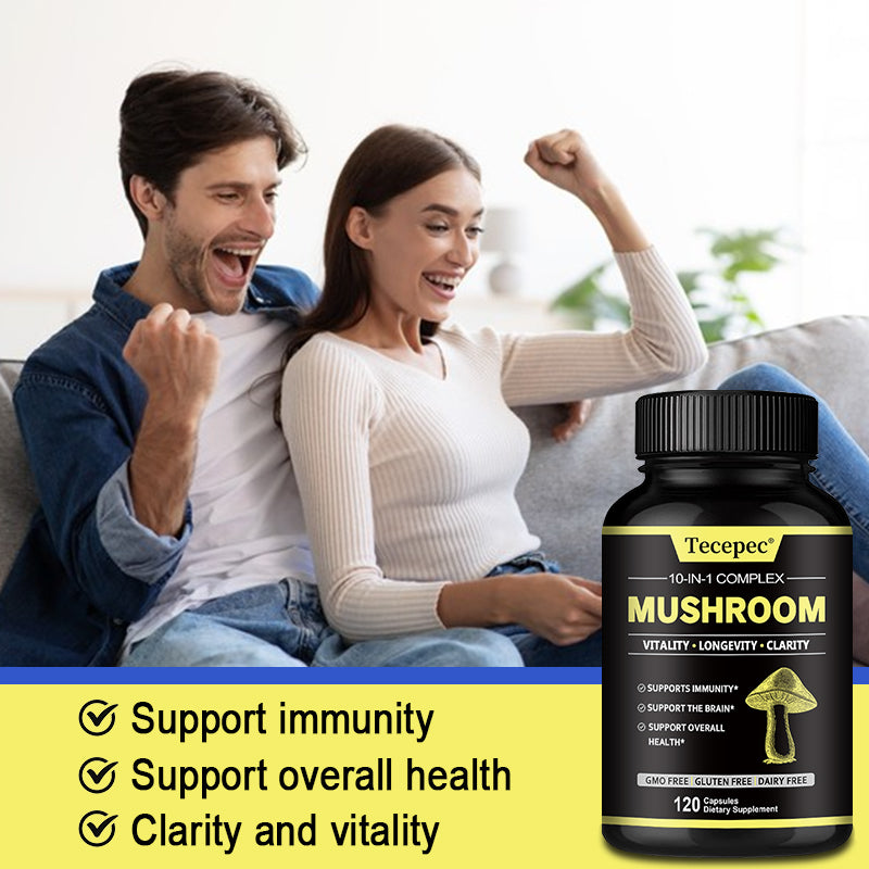 Brain Supplement: Mushroom Complex - Boost Memory & Focus, Fight Stress