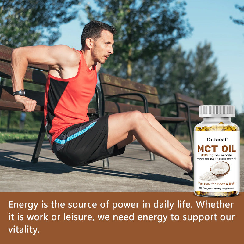 Pure MCT Oil Capsules 3000mg - Keto Brain Fuel Supplement