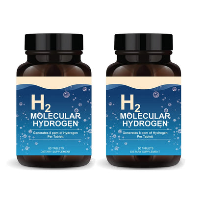 H2 Molecular Hydrogen 60 Tablets - Supports Healthy Aging, Cellular Energy & Brain Health - with Elemental Magnesium - GMO-Free