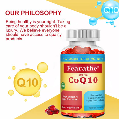 Coenzyme Q10 Energy Boost Brain Supplement- Heart & Brain Support, Gluten-Free