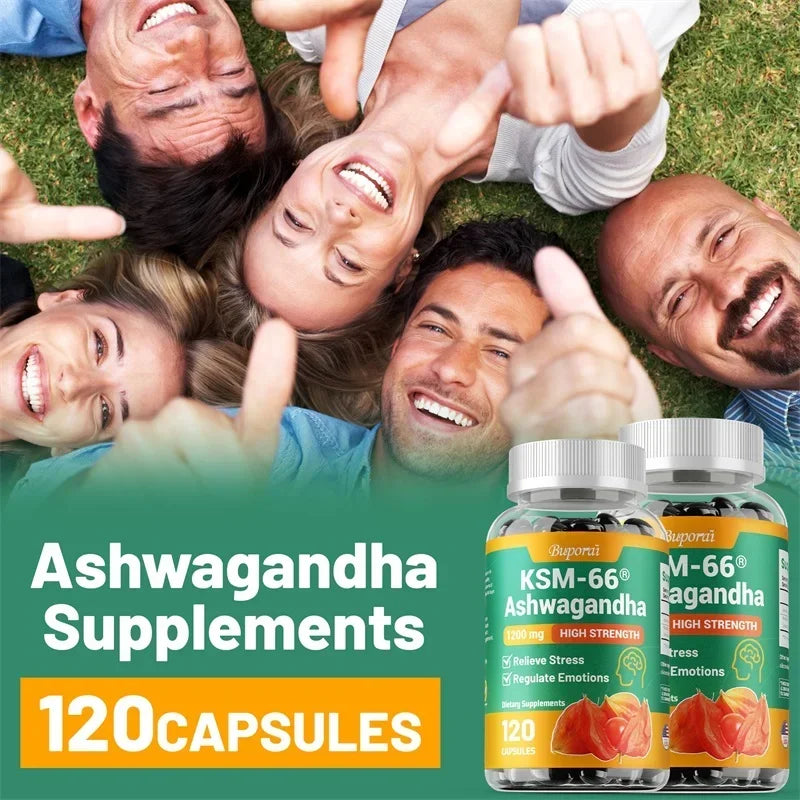 KSM-66 Ashwagandha Extracts Capsules - Relieve Stress and Mood, Promote Sleep Quality, Increase Focus and Brain Health