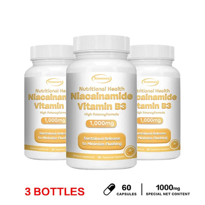Niacinamide Vitamin B3 Capsules - Supports Skin, Brain Function and Heart Health, Boosts Energy and Improves The Immune System