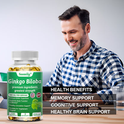 Ginkgo Biloba 1000mg, Boost Memory & Cognition, Gluten-Free