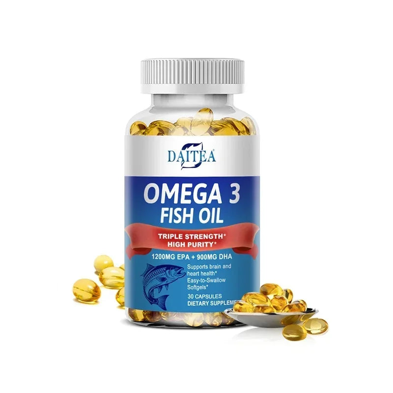 Omega 3 Fish Oil - Triple Strength EPA & DHA, 30/60/120 Caps