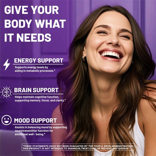 5-MTHF Methylfolate Supplement - Energy, Brain and Mood Support, Enhances Memory, Focus and Clarity, Boosts Cognitive Function