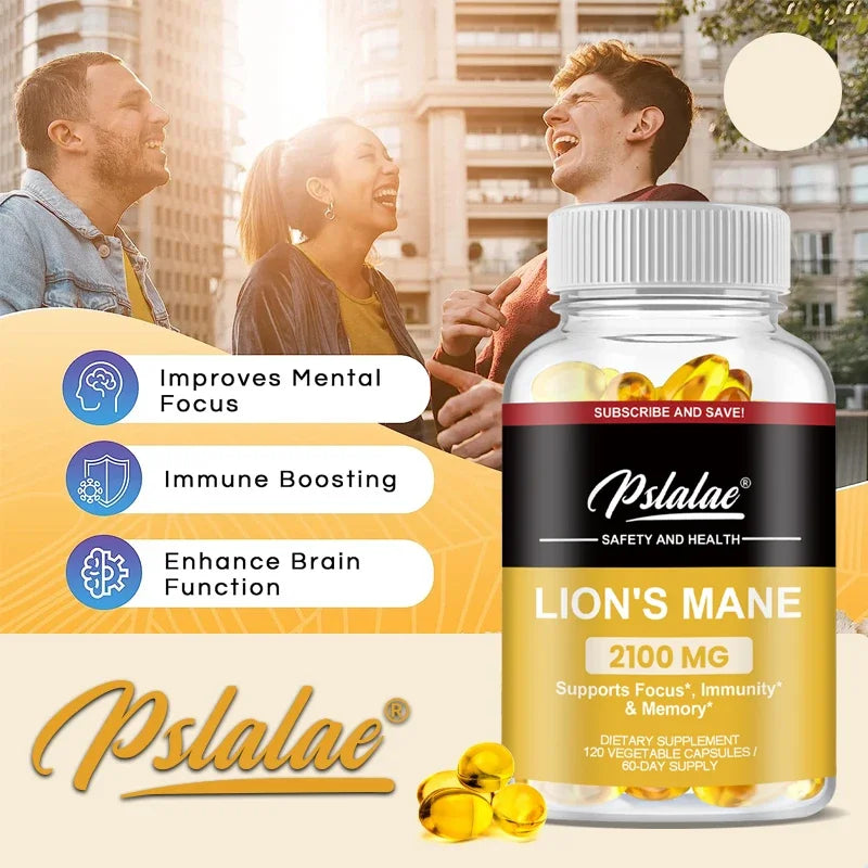 Natural premium brain-boosting Lion’s Mane Mushroom Capsules – Lion’s Mane Mushroom Supplement