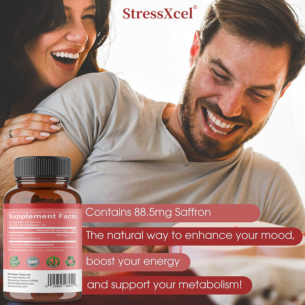 Natural Saffron Mood & Focus Capsules - 120ct Non-GMO
