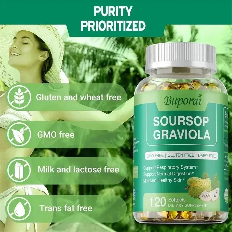 Soursop Graviola Capsules - Immune Boost & Cell Support